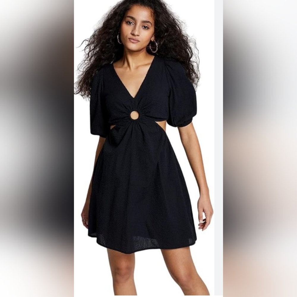 New And Now This 3x black cutout dress